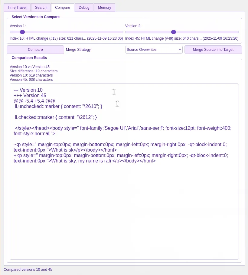 Compare Different Times